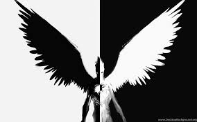 Anime Angel With Black And White Wings Pin By Nattō On Drawings Anime Angel Wallpaper Half Angel Half Demon Dark Wallpaper Iphone