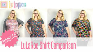 lularoe shirt comparison sizing and fit for plus sizes