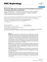 Pdf Serum Free Light Chain Measurement Aids The Diagnosis Of Myeloma In Patients With Severe Renal Failure