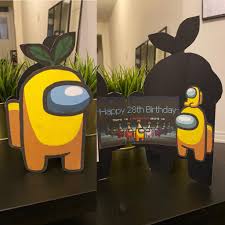 Happy birthday from all of us! Husband Made Me This Cute Birthday Card Ps We Re Expecting So The Mini Crewmate Melts My Heart Amongus