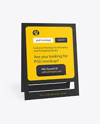 Pavement Sign Mockup In Indoor Advertising Mockups On Yellow Images Object Mockups