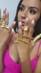 Geometric gold stylish ring Statement 14kt gold chunky rings Bold dome gold  ring Parallel gold ring Simple big gold ring Stackable gold ring