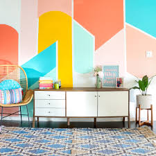 You caught a glimpse at this geometric wall. Diy Painted Geometric Wall A Kailo Chic Life