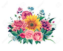 Download the perfect bouquet of flowers pictures. Watercolor Floral Bouquet Clip Art Hand Painted Flowers Illustration Royalty Free Cliparts Vectors And Stock Illustration Image 96361128