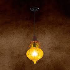 1 Light Urn Pendant Lighting Fixture Moroccan Blue Green Purple Glass Hanging Lamp Kit For Restaurant Beautifulhalo Com