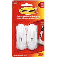 command 1 3kg medium wire hooks 2 pack bunnings warehouse home storage hook 20 inch wide shelving unit