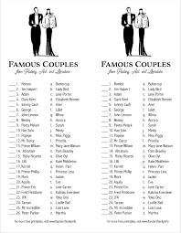 Considering an intimate wedding rather than a large one? Famous Couples Matching Game Flanders Family Homelife