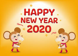 Happy New Year Greeting Card 2020 With Cute Rats Vector New Year Greeting Cards Happy New Year Greetings New Year Greetings