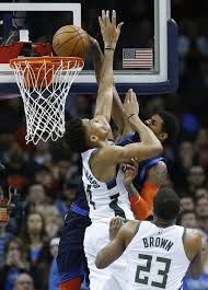 The best 10 dunk by paul george through out his career which was your favorite dunk is the 360 paul george top 10 career dunks. Paul George S Double Double Powers Oklahoma Thunder Past Milwaukee Bucks Basketball Madison Com