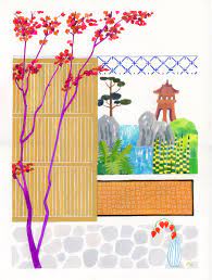 Japanese Garden Art Print Garden Wall Art Zen Garden Etsy Art Prints Garden Wall Art Art