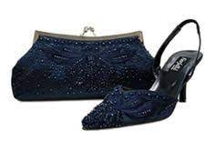 Navy Blue Sequence Pump And Bag Navy Blue Wedding Shoes Navy Wedding Shoes Beaded Shoes