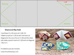 Turn the cardstock over so that the raised side of the score line is facing you. Diamond Flip Card With The Stamp Set Art Gallery Frenchie Stamps