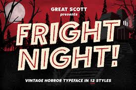 Even though play has become work for natanael, he still enjoys designing fonts. Fright Night 96296 Regular Font Bundles Horror Font Halloween Fonts Vintage Fonts