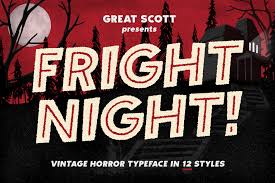 Licensed for personal and commercial use. Fright Night 96296 Regular Font Bundles Horror Font Halloween Fonts Vintage Fonts