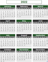 Portrait) on one page in easy to print pdf format. 2022 Calendar Templates And Images