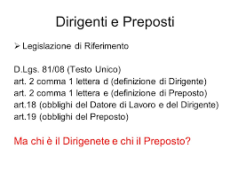 Successivamente il preposto è tenuto a frequentare dei corsi di aggiornamento della durata di 6 ore con una cadenza quinquennale. Il Dirigente Ed Il Preposto Nella Sezione I N F N Di Bari Servizio Di Prevenzione E Protezione I N F N Sezione Di Bari M Sacchetti Ppt Scaricare