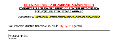La declaratia administratorului pentru bilant, daca sunt 2 administratori si asociati cu drepturi depline de administrare, se trec. Dosar BilanÈ Ong La 31 12 2018 Model DeclaraÈie Pe Propria RÄspundere A Persoanei Care Are ObligaÈia Gestionarii EntitÄÈii 2019 Cabinetexpert Ro Blog Contabilitate