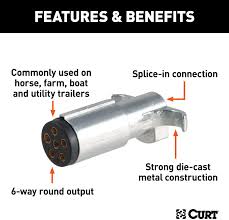 A wiring diagram is a type of schematic which makes use of abstract photographic signs to show all the interconnections of components in a system. Amazon Com Curt 58080 Trailer Side 6 Pin Round Wiring Harness Plug Automotive