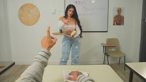 MILF teacher gives me a practical anatomy class fucking me in her classroom