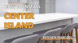 Trace along the four corners of the island onto the floor with a pencil. Step By Step Installation Of A Kitchen Center Island Youtube