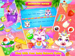 Unicorn Rainbow Baby Pony Twins Care Dress Up Para Android Apk Baixar