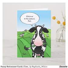Cows Out To Pasture Funny Retirement Holiday Card Zazzle Com Funny Retirement Cards Retirement Humor Retirement Cards