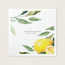 Bohemian Watercolor Lemon Wedding Napkin Zazzle Com Dogum Gunu Etiket 2019 Sulu Boya Ve Dogum Gunu