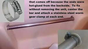Grab bars next to a toilet help people using wheelchairs or walkers transfer to the toilet seat and back to the wheelchair or walker. The Safety Bar In The Bathtub Shower Has Pulled Out Of The Fiberglass Hometalk