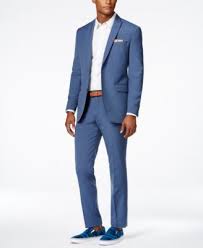 Shop men's suits and get free shipping w/minimum purchase! Bar Iii Men S Dusty Blue Solid Slim Fit Suit Separates Only At Macy S Bar Iii Men Macy S Blue Suit Men Royal Blue Mens Suit Blue Slim Fit Suit