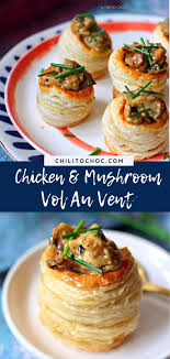 Chicken Mushroom Vol Au Vent Vol Au Vent Food Recipes Stuffed Mushrooms