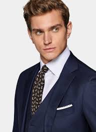 Blue Bird's Eye Sienna Suit in Pure S130's Wool