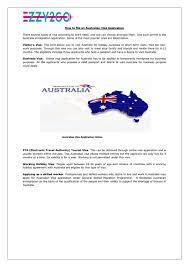 How To File An Australian Visa Application By Ezzy2Go - Issuu