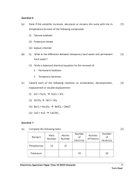 Icse Class 9 Sample Paper 2020 Chemistry Science Paper 2 Aglasem Schools