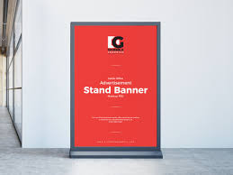 Free Inside Office Advertisement Stand Banner Mockup Psd Mockup Psd Mockup Photoshop Mockup