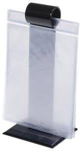 Flip Menu Holder W Single Clip Includes 10 Plastic Sleeves Black