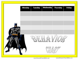 Batman Behavior Chart Behaviour Chart Kids Schedule