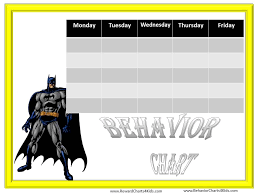 batman behavior chart behaviour chart kids schedule