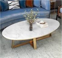 ZILOOK Tables Basses ovales Blanches pour Salon avec Dessus ...