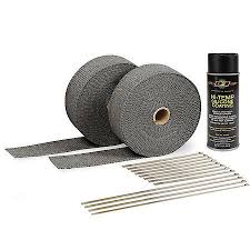 Design Engineering Exhaust Wrap Kit Black Wrap With Black High Temp Spray For Most 6 And 8 Cylinder Headers 010110 Advance Auto Parts