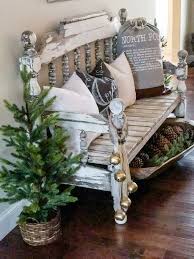 Bench Decorated For Christmas Decor Christmas Home Christmas Entryway