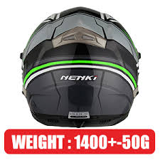 Nenki Helmets Nk 863 Full Face Motorcycle Helmets Ece Approved Large Black Green Grey