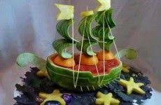 Bateau En Melon D Eau Sculpture Alimentaire Art Alimentaire Sculpture Sur Legumes