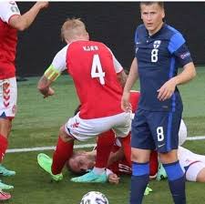 Eriksen appeared conscious as he was stretchered off the pitch, according to a reuters photo, following about 10 denmark players gather after christian eriksen collapsed during today's game. Nttestwsaoswhm