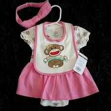 Matching Sets Nwt Sock Monkey Baby Girl Outfit Cute Poshmark