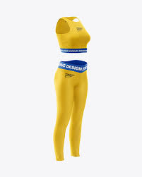 Download Women S Fitness Kit Mockup Front Half Side View In Apparel Mockups On Yellow Images Object Mockups