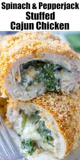 Cajun Chicken Stuffed With Spinach Pepper Jack Cheese 4 Sons R Us Recipe Chicken Roulade Recipe Cajun Chicken Chicken Recipes