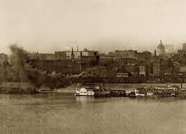 A Panorama Of The St Louis Riverfront Showing The Harbor Boat Mark Twain Ca 1905 Trip St Louis Historical Society