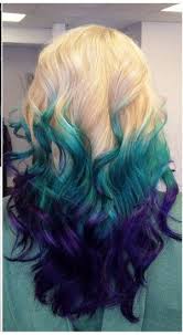 Blonde Green Purple Ombre Dyed Hair Ombre Hair Color Dark Green Hair Green Hair Colors