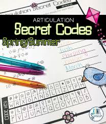 Articulation Secret Code Puzzles With Spring Summer Themes Spring Summer P Spring Speech Therapy Articulation Therapy Activities Speech Therapy Activities