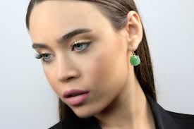 Green Earrings Stone